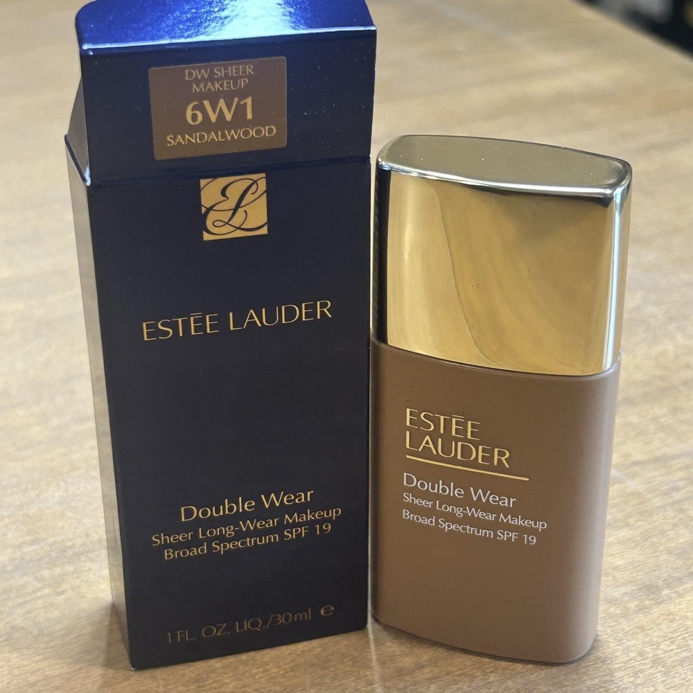 Estee Lauder Double Wear Sheer Makeup Foundation 6W1 Sandalwood 1oz 30ml SPF 19